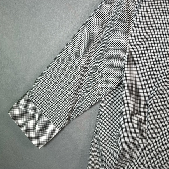 Foxcroft Black/White Gingham Ruffle 3/4 Sleeve Button Down Women’s Shirt Size 16 - Picture 5 of 14